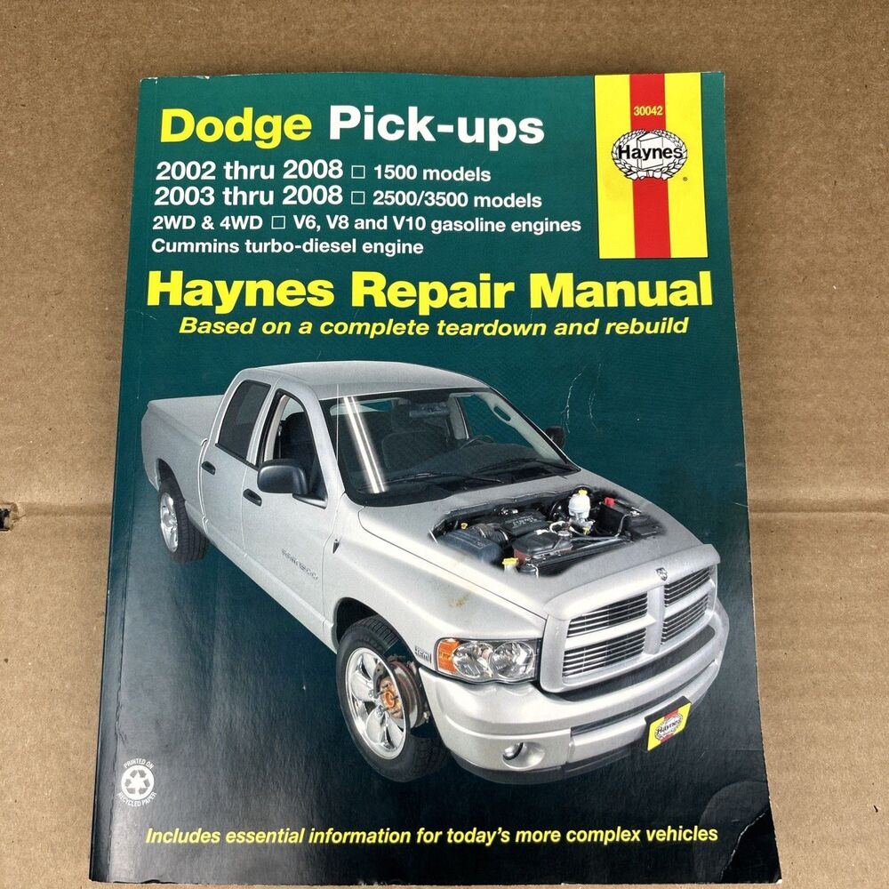 Hayners Repair Manual Dodge Pick-ups 2002 thru 2008 V6 V8 V10 Gasoline 30042